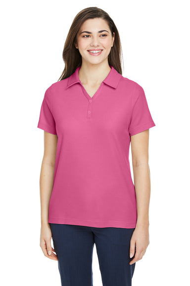 Core 365 CE112W Womens Fusion ChromaSoft Performance Moisture Wicking Pique Short Sleeve Polo Shirt Charity Pink Front