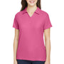Core 365 Womens Fusion ChromaSoft Performance Moisture Wicking Pique Short Sleeve Polo Shirt - Charity Pink
