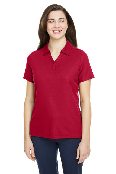 Core 365 CE112W Womens Fusion ChromaSoft Performance Moisture Wicking Pique Short Sleeve Polo Shirt Classic Red Front