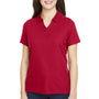 Core 365 Womens Fusion ChromaSoft Performance Moisture Wicking Pique Short Sleeve Polo Shirt - Classic Red