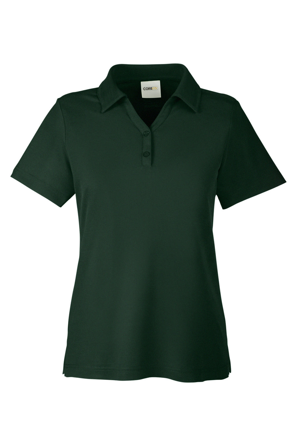 Core 365 CE112W Womens Fusion ChromaSoft Performance Moisture Wicking Pique Short Sleeve Polo Shirt Forest Green Flat Front