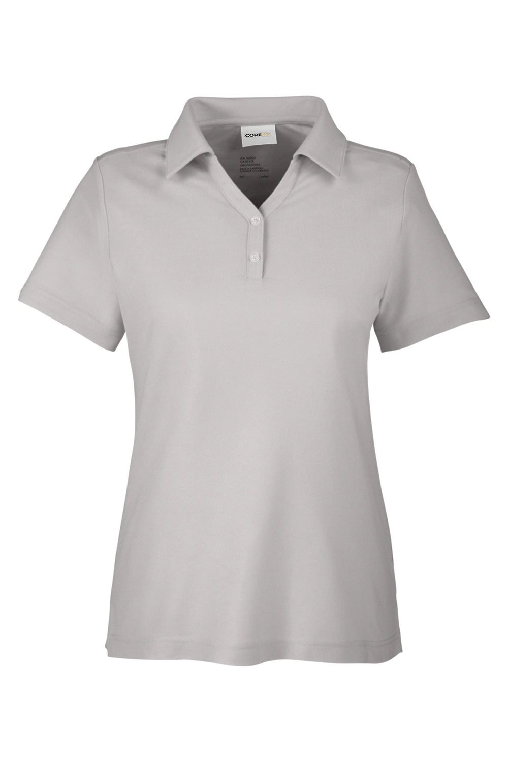 Core 365 CE112W Womens Fusion ChromaSoft Performance Moisture Wicking Pique Short Sleeve Polo Shirt Platinum Grey Flat Front