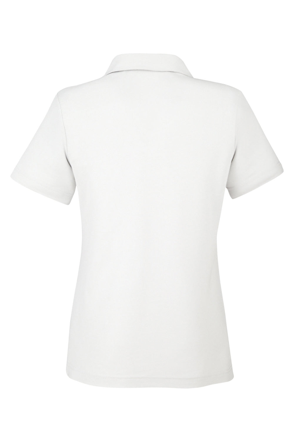 Core 365 CE112W Womens Fusion ChromaSoft Performance Moisture Wicking Pique Short Sleeve Polo Shirt White Flat Back