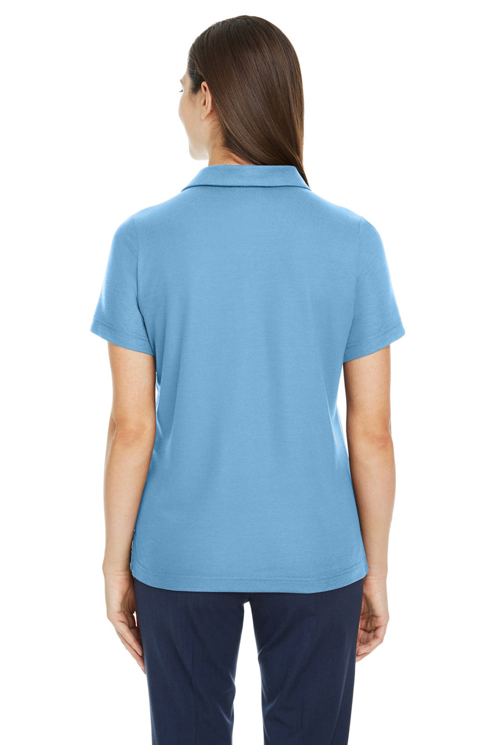 Core 365 CE112W Womens Fusion ChromaSoft Performance Moisture Wicking Pique Short Sleeve Polo Shirt Columbia Blue Back