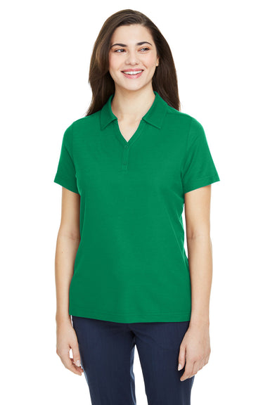 Core 365 CE112W Womens Fusion ChromaSoft Performance Moisture Wicking Pique Short Sleeve Polo Shirt Kelly Green Front