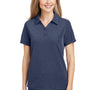 Core 365 Womens Fusion ChromaSoft Performance Moisture Wicking Pique Short Sleeve Polo Shirt - Heather Classic Navy Blue