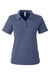 Core 365 CE112W Womens Fusion ChromaSoft Performance Moisture Wicking Pique Short Sleeve Polo Shirt Heather Classic Navy Blue Flat Front
