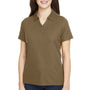 Core 365 Womens Fusion ChromaSoft Performance Moisture Wicking Pique Short Sleeve Polo Shirt - Coyote Brown