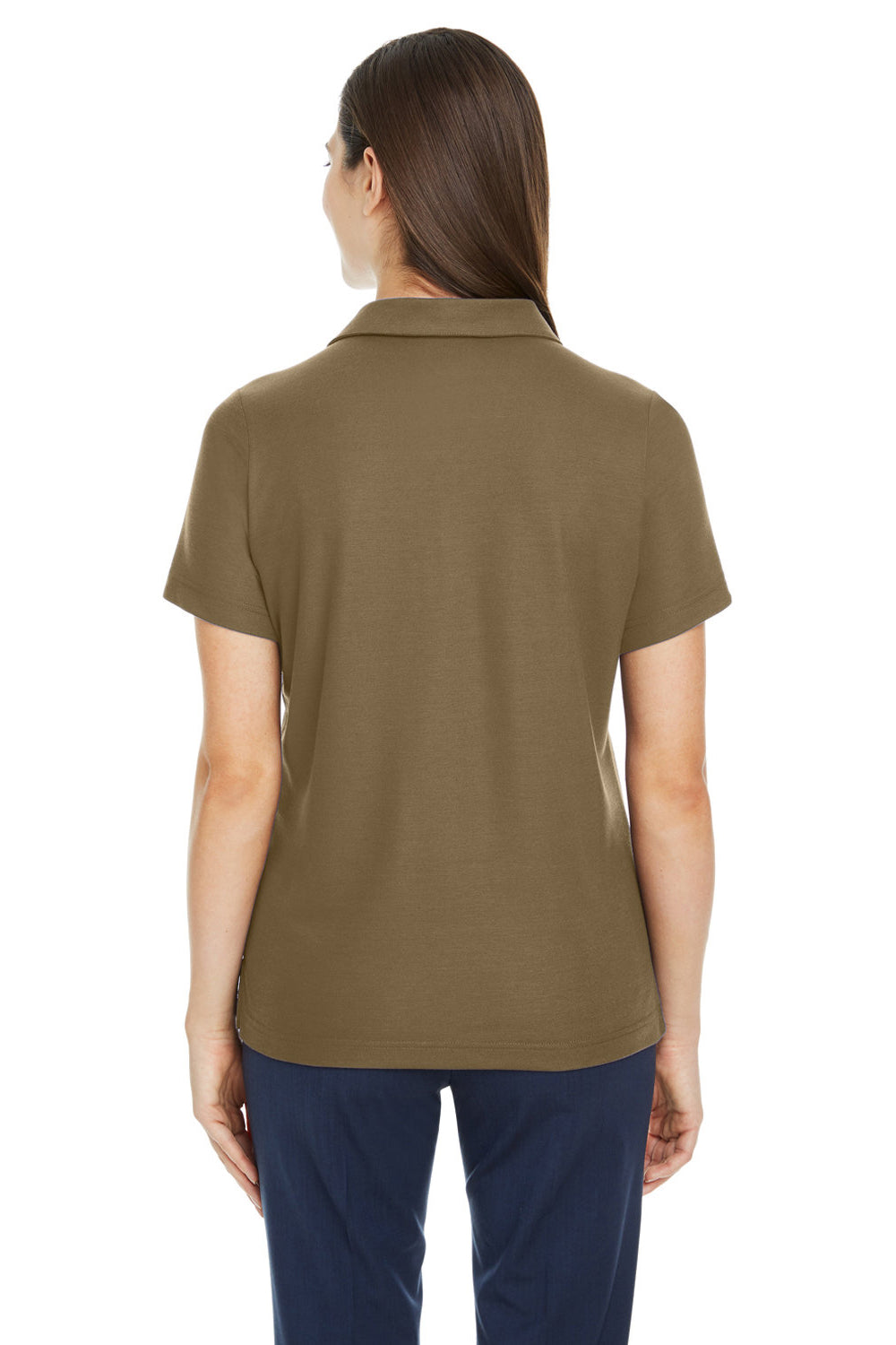 Core 365 CE112W Womens Fusion ChromaSoft Performance Moisture Wicking Pique Short Sleeve Polo Shirt Coyote Brown Back