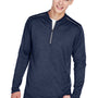 Core 365 Mens Kinetic Performance Moisture Wicking 1/4 Zip Sweatshirt - Classic Navy Blue/Carbon Grey
