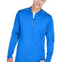 Core 365 Mens Kinetic Performance Moisture Wicking 1/4 Zip Sweatshirt - True Royal Blue/Carbon Grey