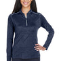 Core 365 Womens Kinetic Performance Moisture Wicking 1/4 Zip Sweatshirt - Classic Navy Blue/Carbon Grey