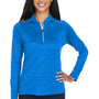 Core 365 Womens Kinetic Performance Moisture Wicking 1/4 Zip Sweatshirt - True Royal Blue/Carbon Grey
