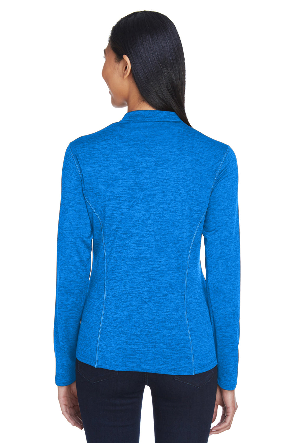 Core 365 CE401W Womens Kinetic Performance Moisture Wicking 1/4 Zip Sweatshirt Royal Blue/Carbon Grey Back