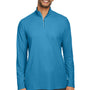 Core 365 Mens Fusion ChromaSoft Performance Moisture Wicking Pique 1/4 Zip Sweatshirt - Electric Blue