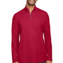 Core 365 Mens Fusion ChromaSoft Performance Moisture Wicking Pique 1/4 Zip Sweatshirt - Classic Red