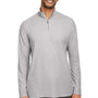 Core 365 Mens Fusion ChromaSoft Performance Moisture Wicking Pique 1/4 Zip Sweatshirt - Platinum Grey
