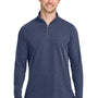 Core 365 Mens Fusion ChromaSoft Performance Moisture Wicking Pique 1/4 Zip Sweatshirt - Heather Classic Navy Blue