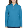 Core 365 Womens Fusion ChromaSoft Performance Moisture Wicking Pique 1/4 Zip Sweatshirt - Electric Blue