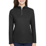 Core 365 Womens Fusion ChromaSoft Performance Moisture Wicking Pique 1/4 Zip Sweatshirt - Black