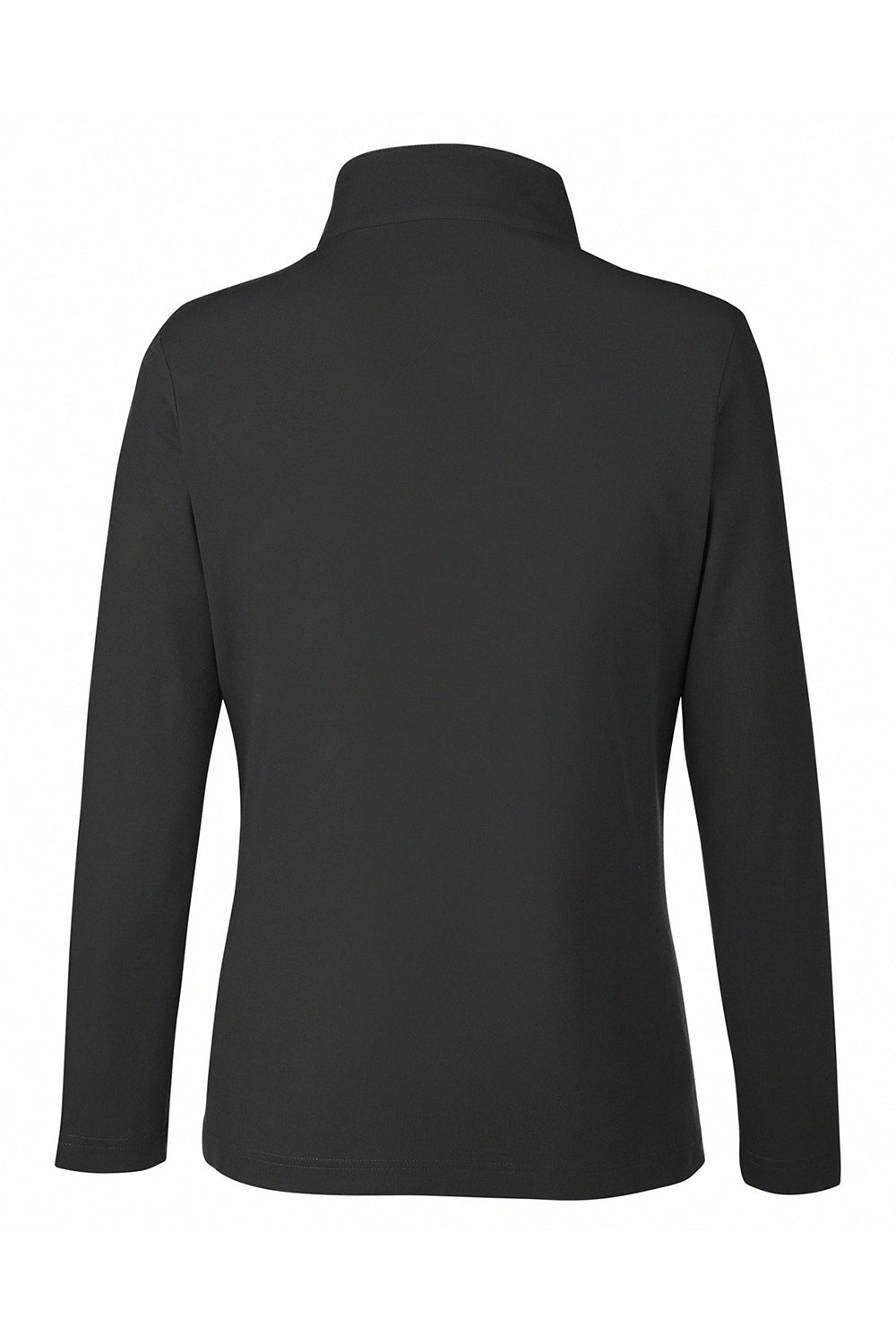 Core 365 CE405W Womens Fusion ChromaSoft Performance Moisture Wicking Pique 1/4 Zip Sweatshirt Black Flat Back