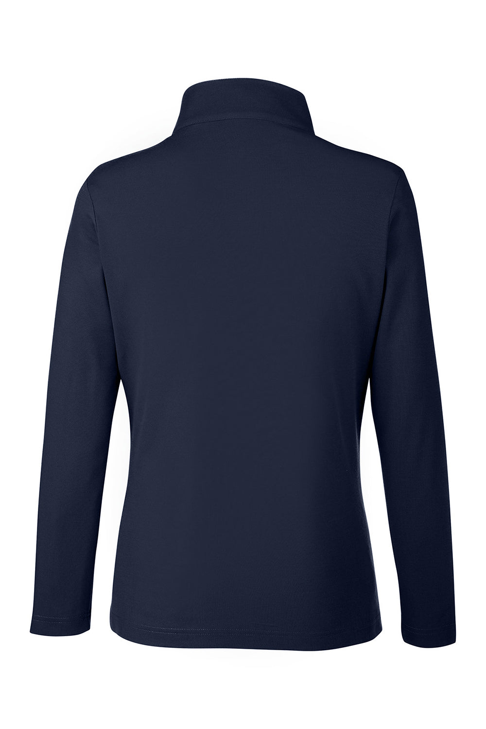 Core 365 CE405W Womens Fusion ChromaSoft Performance Moisture Wicking Pique 1/4 Zip Sweatshirt Classic Navy Blue Flat Back