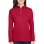 Core 365 Womens Fusion ChromaSoft Performance Moisture Wicking Pique 1/4 Zip Sweatshirt - Classic Red