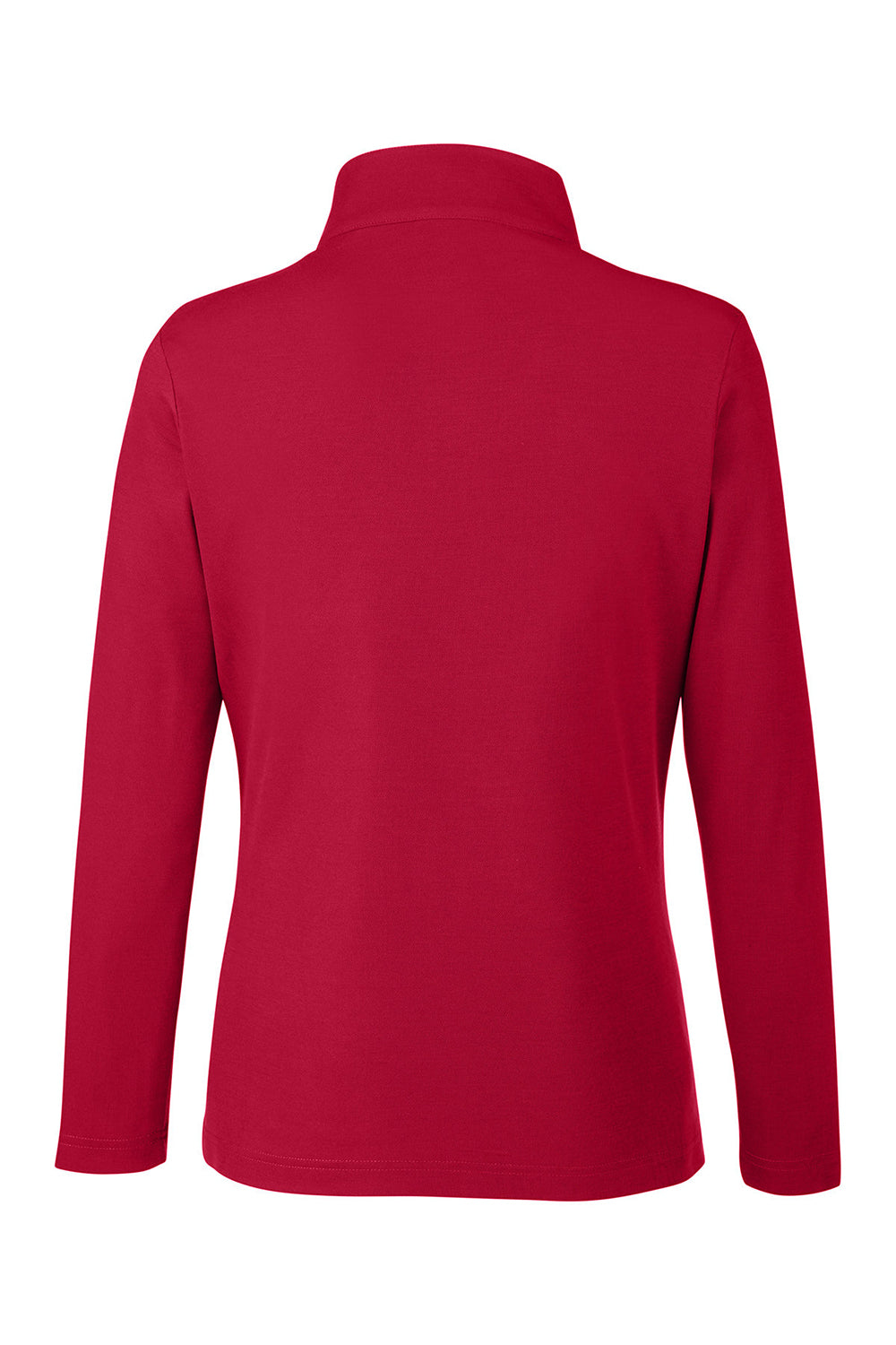 Core 365 CE405W Womens Fusion ChromaSoft Performance Moisture Wicking Pique 1/4 Zip Sweatshirt Classic Red Flat Back