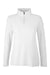 Core 365 CE405W Womens Fusion ChromaSoft Performance Moisture Wicking Pique 1/4 Zip Sweatshirt White Flat Front