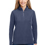 Core 365 Womens Fusion ChromaSoft Performance Moisture Wicking Pique 1/4 Zip Sweatshirt - Heather Classic Navy Blue