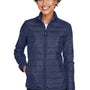 Core 365 Womens Prevail Packable Puffer Water Resistant Full Zip Jacket - Classic Navy Blue