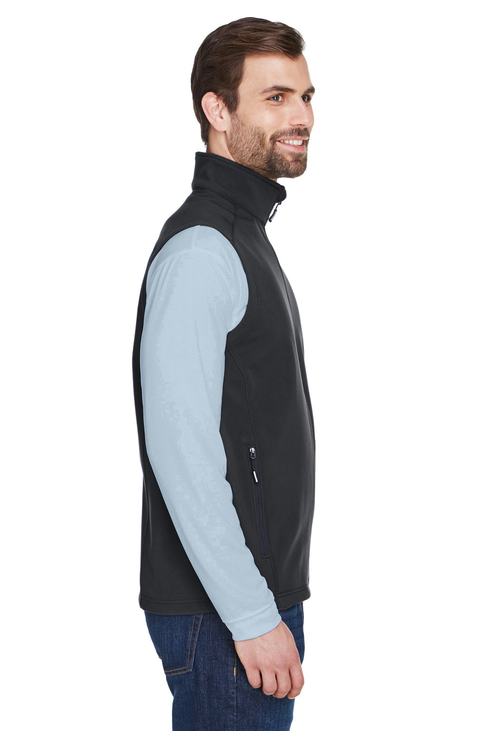 Core 365 CE701 Mens Cruise Water Resistant Full Zip Fleece Vest Black Side
