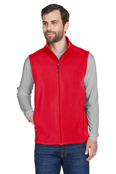 Core 365 CE701 Mens Cruise Water Resistant Full Zip Fleece Vest Red Front