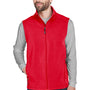 Core 365 Mens Cruise Water Resistant Full Zip Fleece Vest - Classic Red