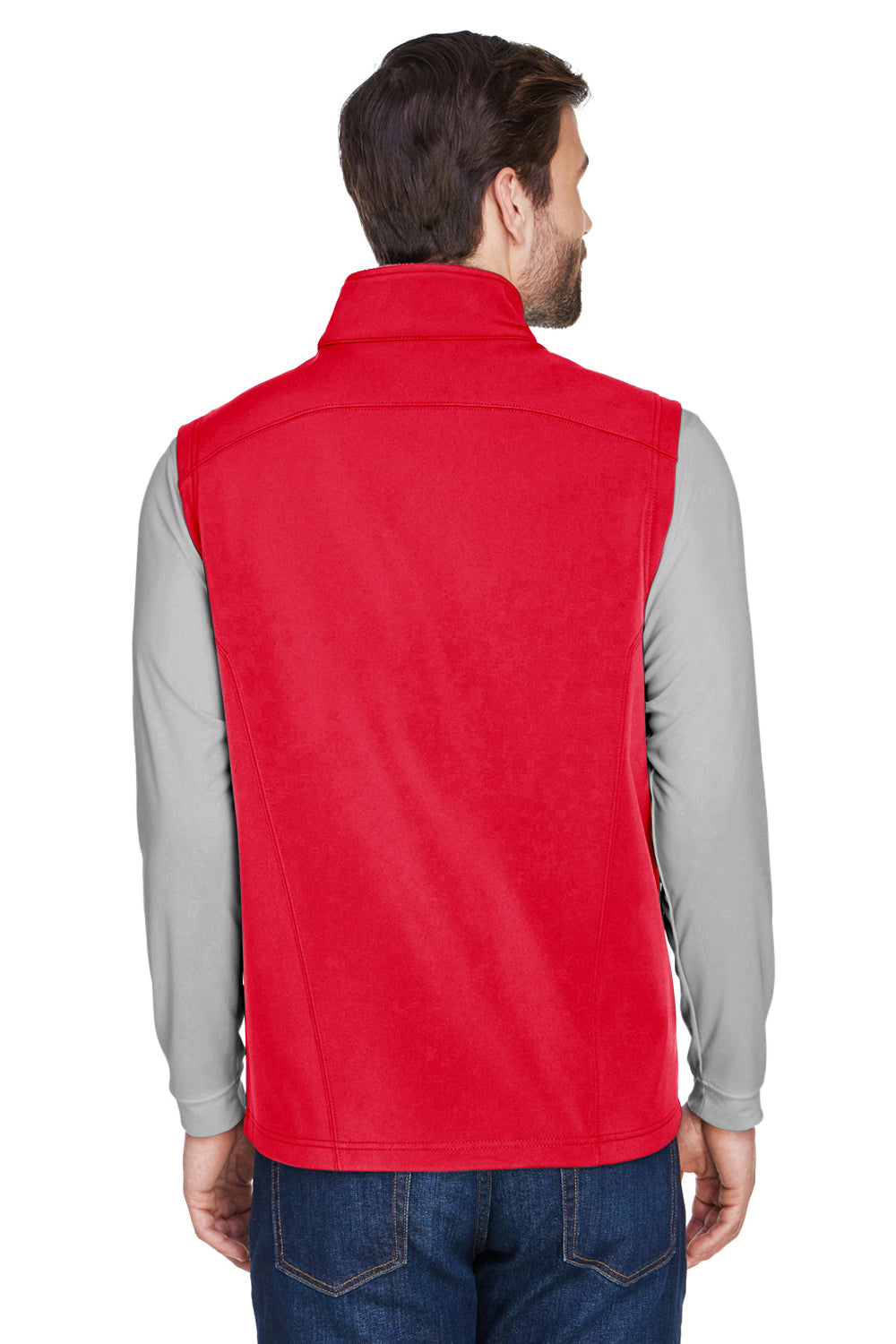Core 365 CE701 Mens Cruise Water Resistant Full Zip Fleece Vest Red Back