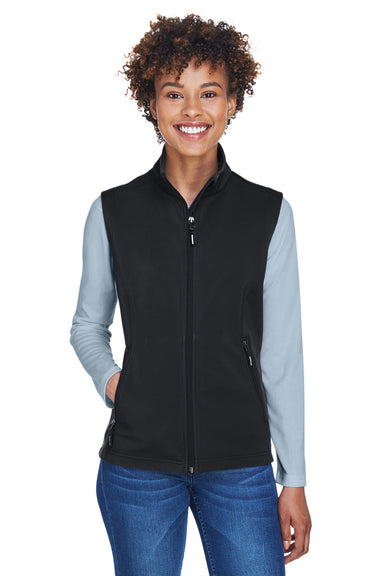 Core 365 CE701W Womens Cruise Water Resistant Full Zip Fleece Vest Black Front