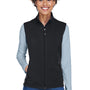 Core 365 Womens Cruise Water Resistant Full Zip Fleece Vest - Black