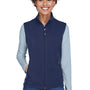 Core 365 Womens Cruise Water Resistant Full Zip Fleece Vest - Classic Navy Blue