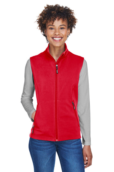 Core 365 CE701W Womens Cruise Water Resistant Full Zip Fleece Vest Red Front