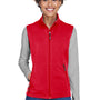 Core 365 Womens Cruise Water Resistant Full Zip Fleece Vest - Classic Red