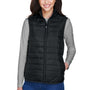 Core 365 Womens Prevail Packable Puffer Water Resistant Full Zip Vest - Black