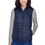 Core 365 Womens Prevail Packable Puffer Water Resistant Full Zip Vest - Classic Navy Blue