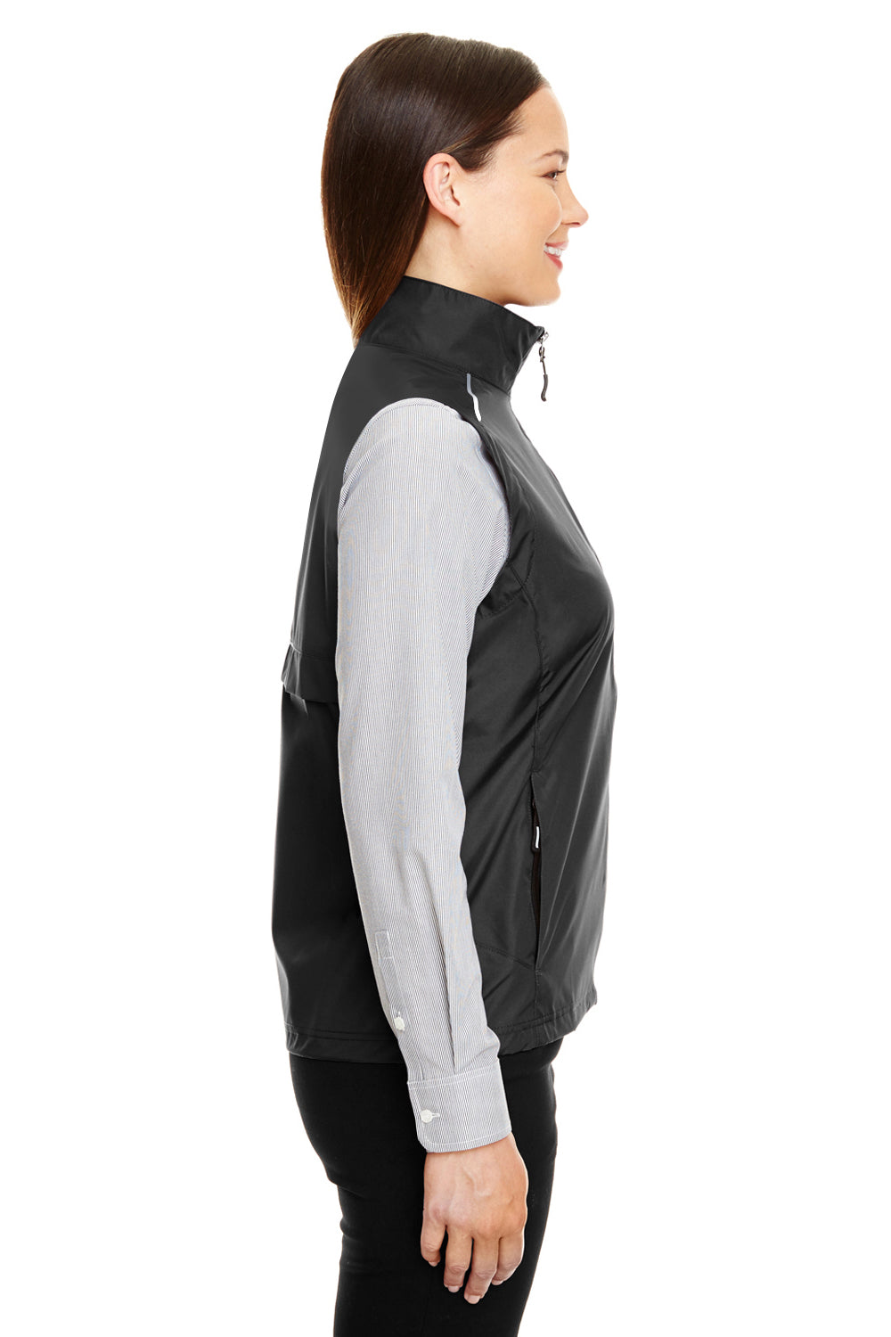 Core 365 CE703W Womens Techno Lite Water Resistant Full Zip Vest Black Side