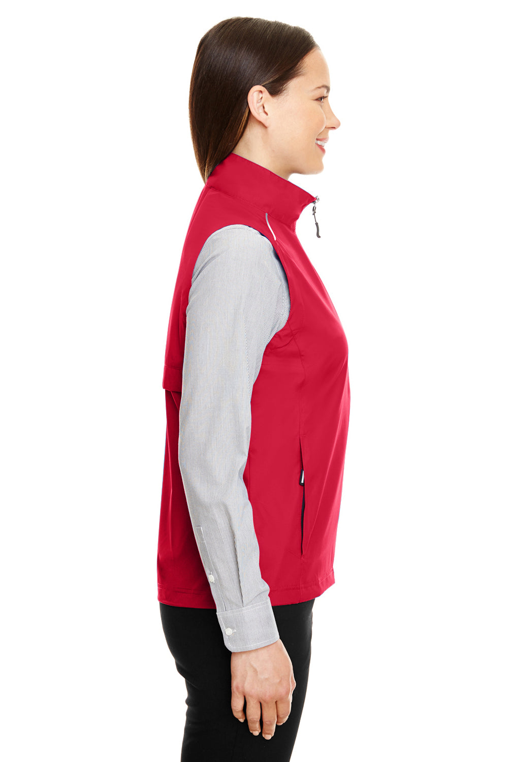 Core 365 CE703W Womens Techno Lite Water Resistant Full Zip Vest Red Side