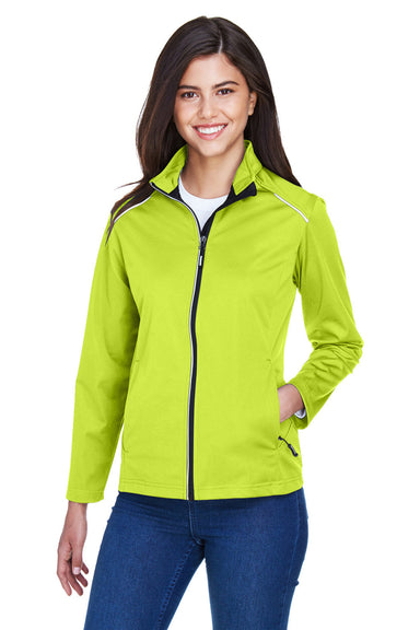 Core 365 CE708W Womens Techno Lite Water Resistant Full Zip Jacket Safety Yellow Front