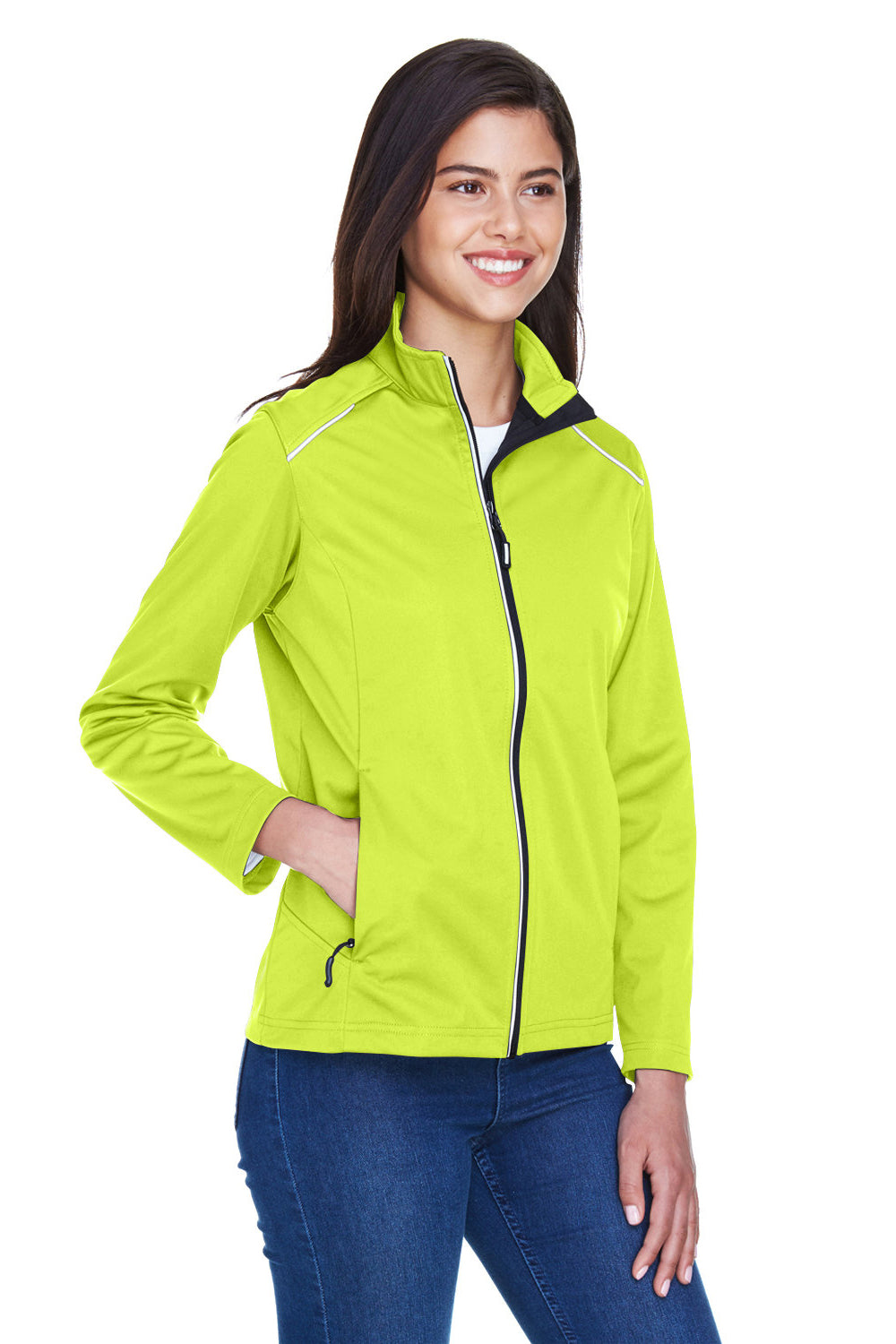 Core 365 CE708W Womens Techno Lite Water Resistant Full Zip Jacket Safety Yellow 3Q