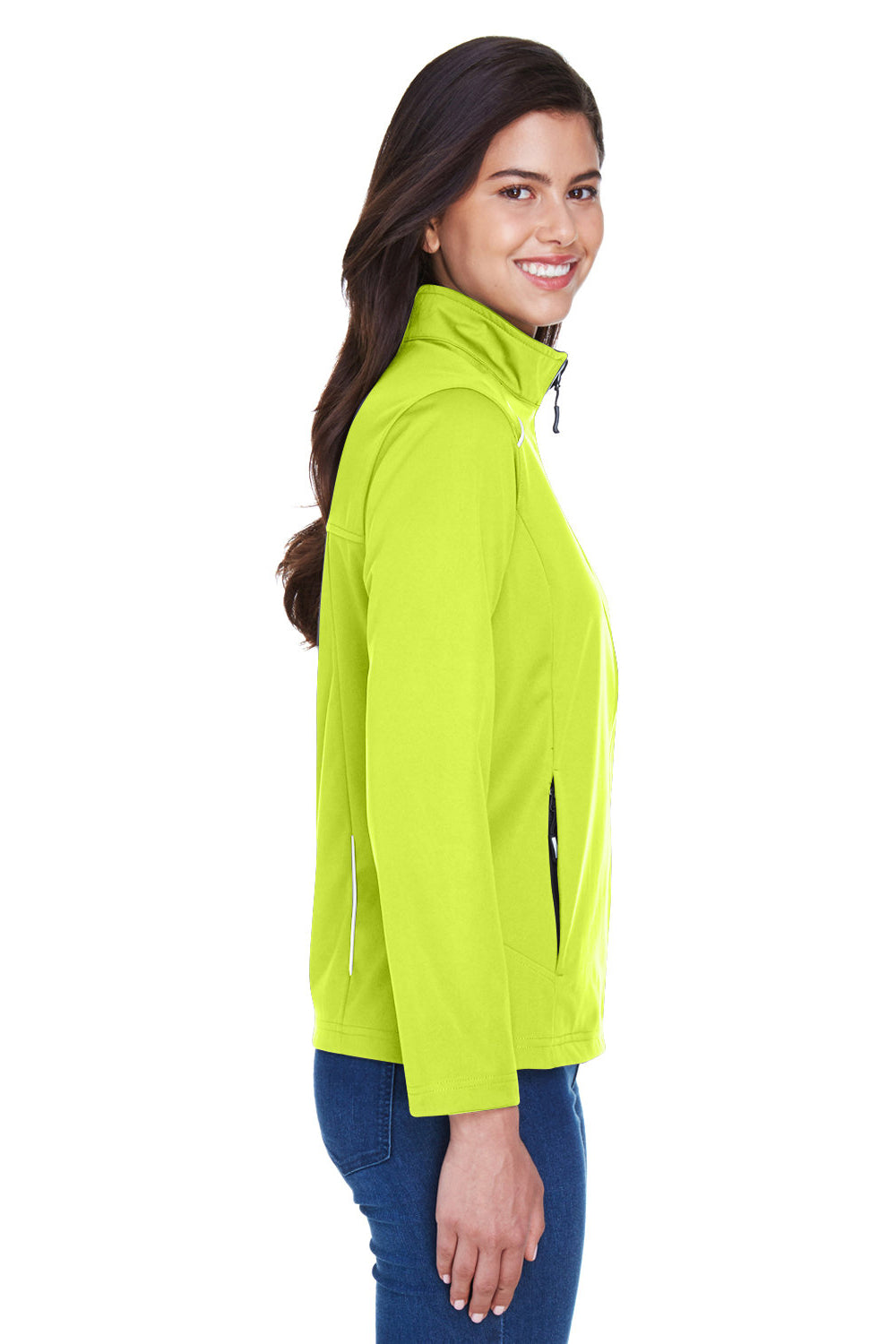 Core 365 CE708W Womens Techno Lite Water Resistant Full Zip Jacket Safety Yellow SIde