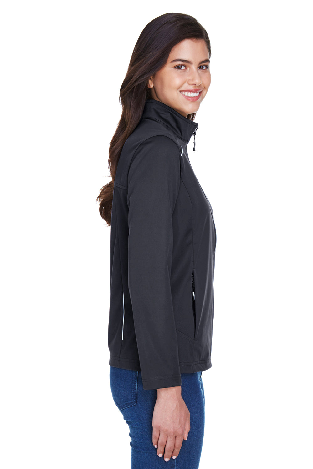 Core 365 CE708W Womens Techno Lite Water Resistant Full Zip Jacket Black Side