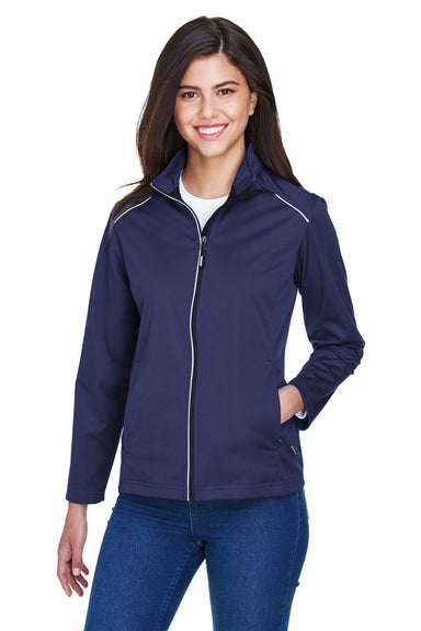 Core 365 CE708W Womens Techno Lite Water Resistant Full Zip Jacket Navy Blue Front