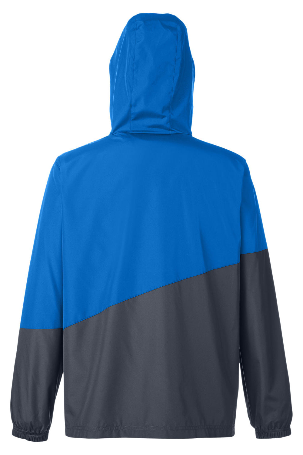 Core 365 CE710 Mens Techno Lite Colorblock Full Zip Windbreaker Jacket True Royal Blue/Carbon Grey Flat Back